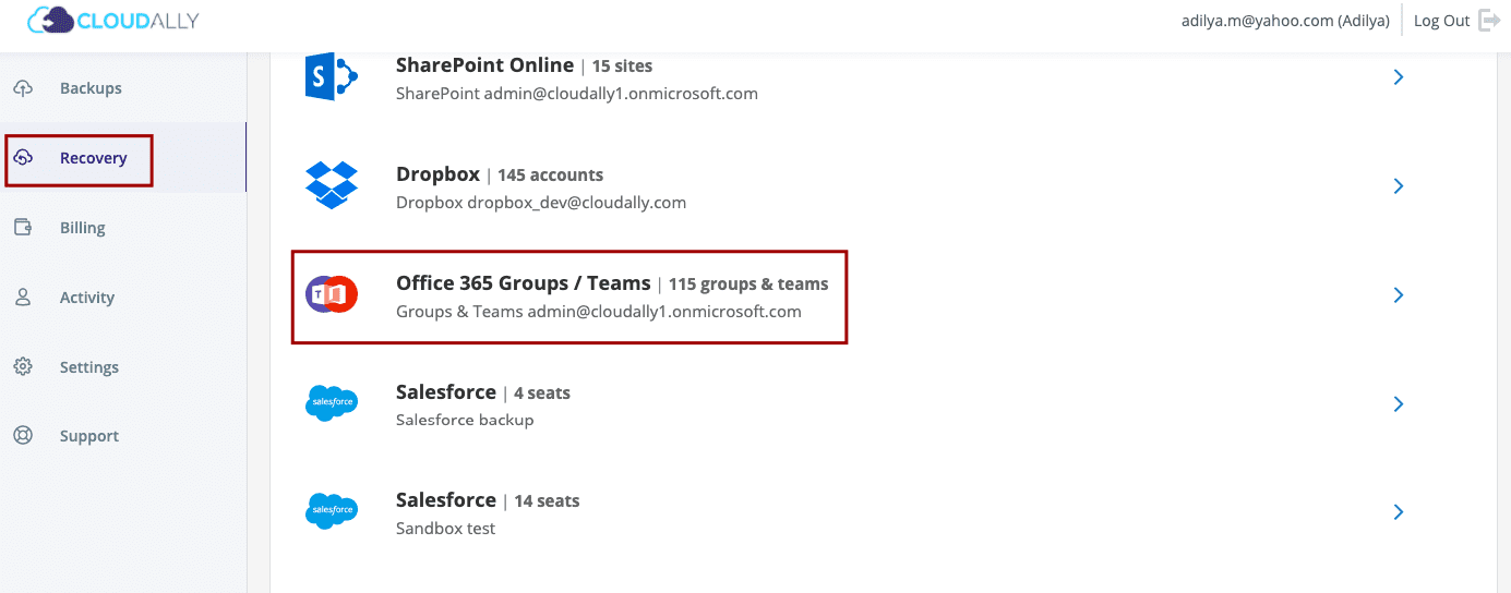 Backup MS Teams