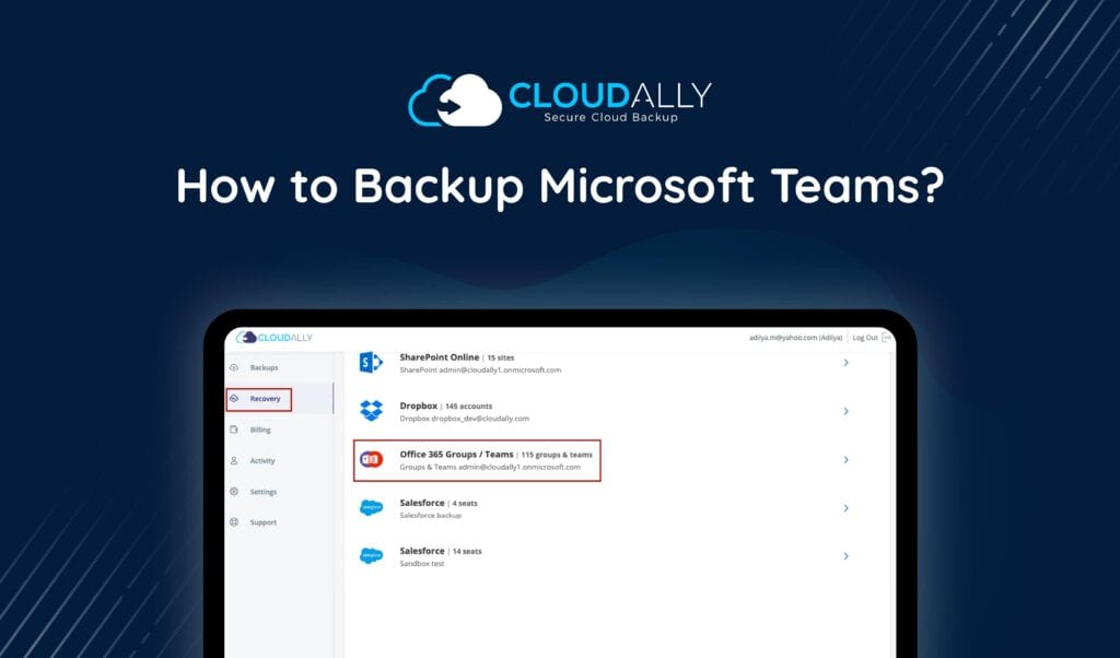 backup microsoft teams