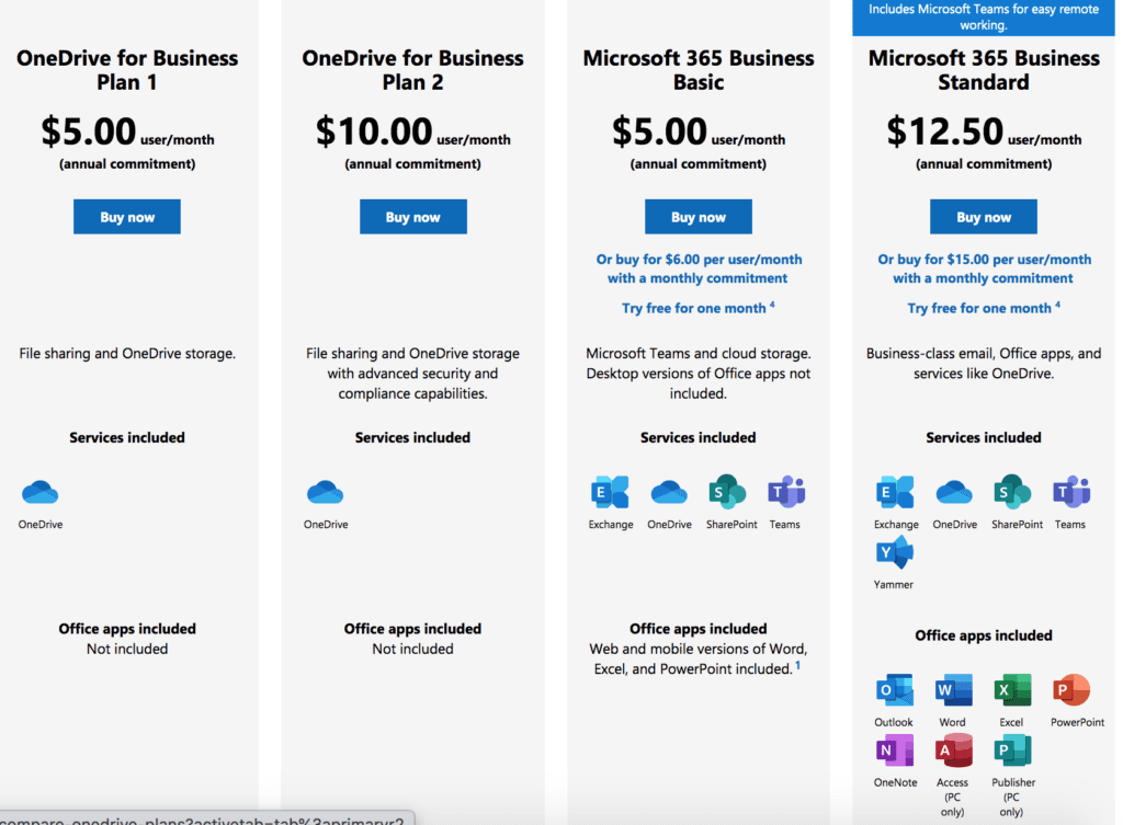 download onedrive pricing